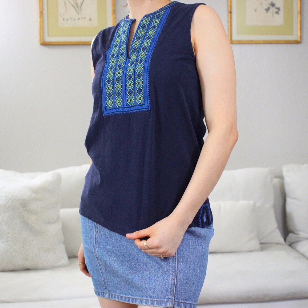 J.Crew Embroidered Tank Top Blouse - Picture 1 of 6